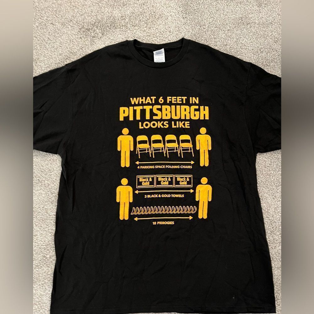 Funny Black Pittsburgh Steelers Pirates Penguins Fan fun tee t shirt XL men’s